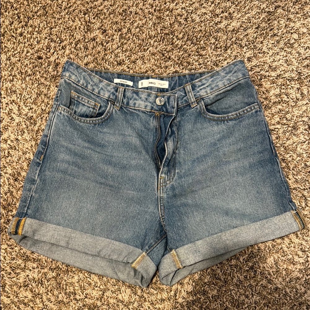 Mango Blue Jean Shorts High-Waisted Casual